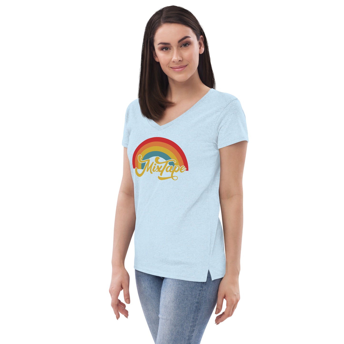 MixTape - Rainbow: Printed Women’s recycled v-neck t-shirt