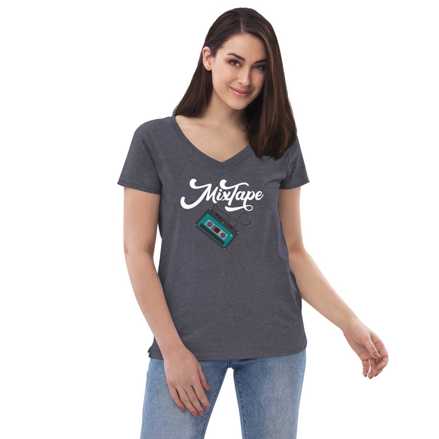 MixTape - Cassette Love: Women’s recycled v-neck t-shirt