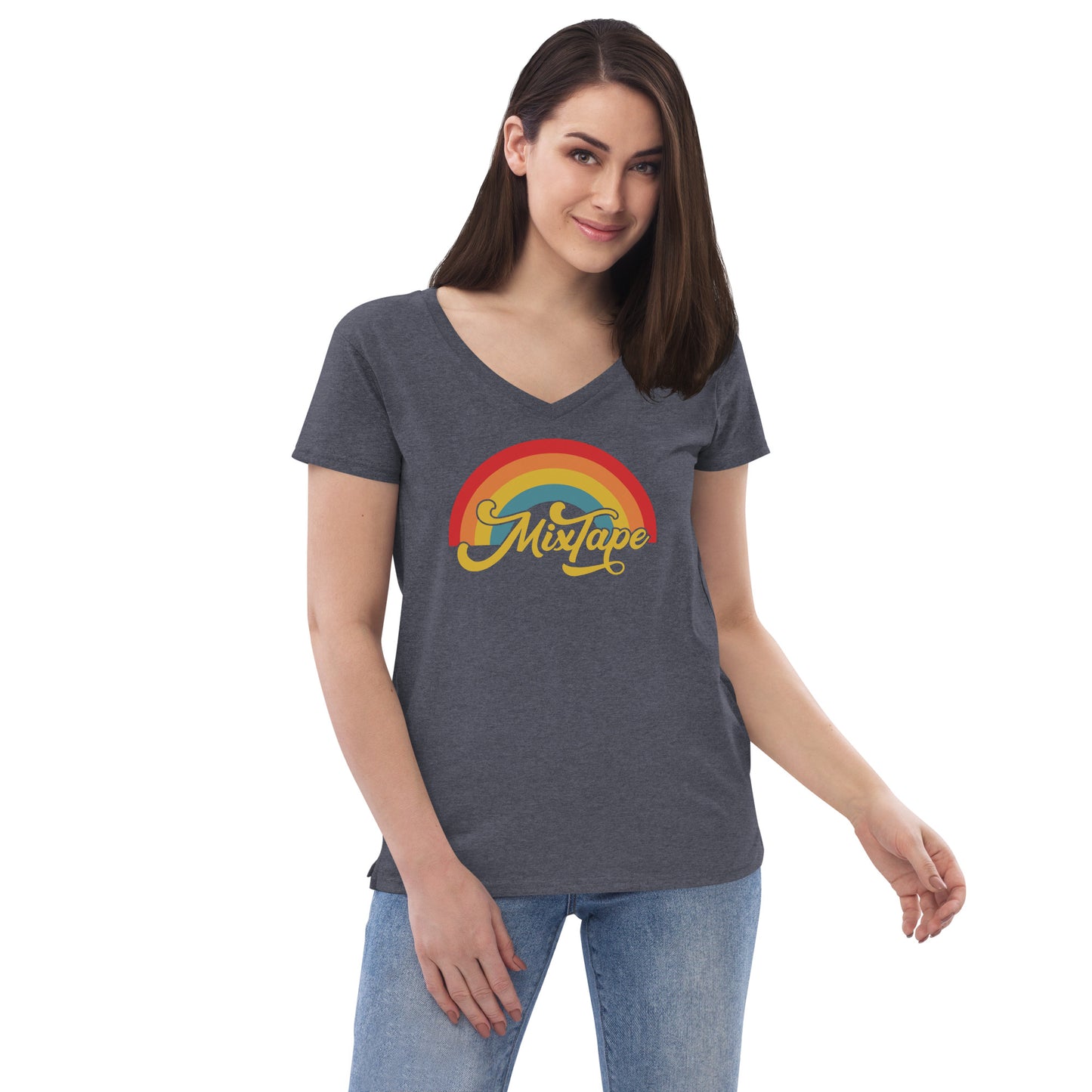 MixTape - Rainbow: Printed Women’s recycled v-neck t-shirt