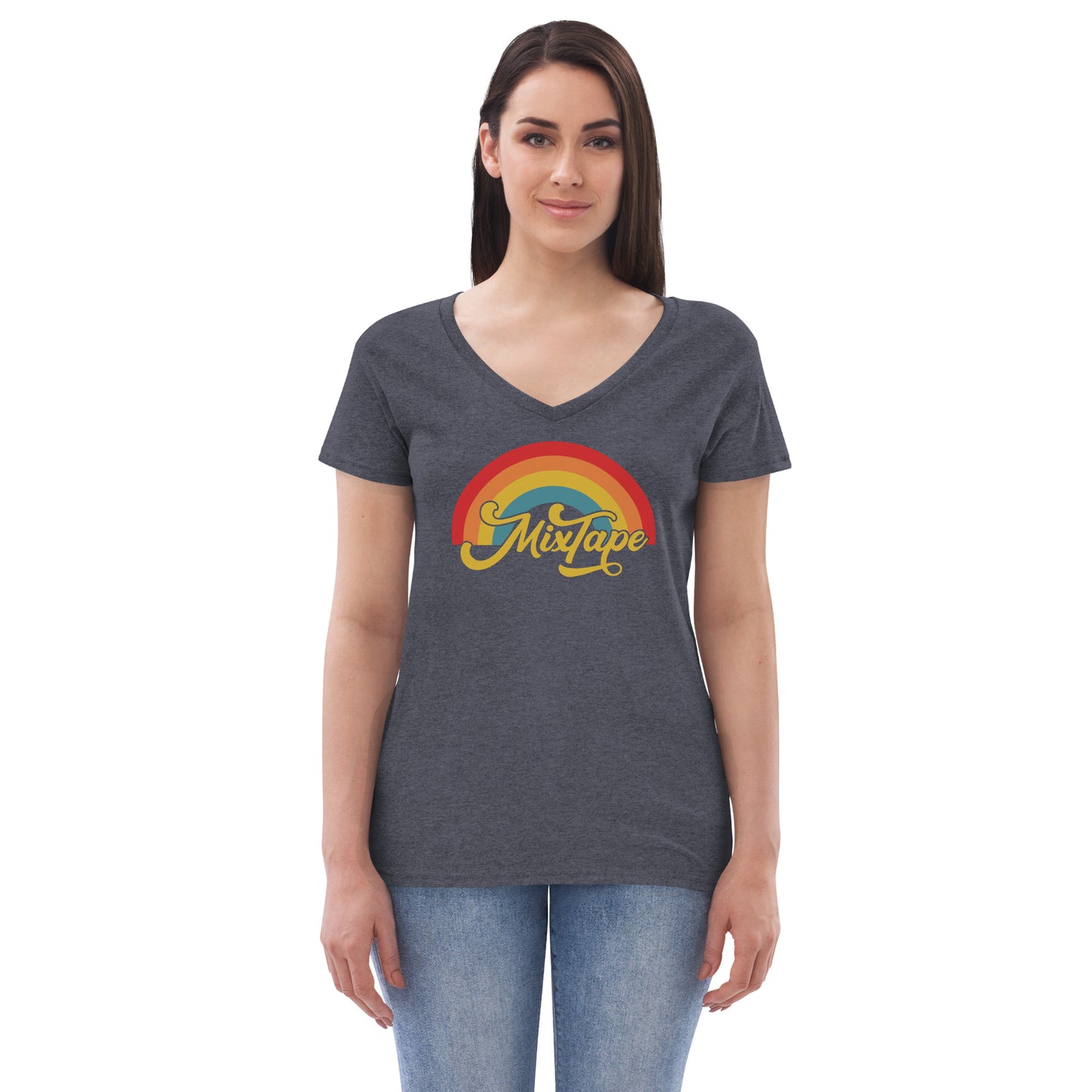 MixTape - Rainbow: Printed Women’s recycled v-neck t-shirt