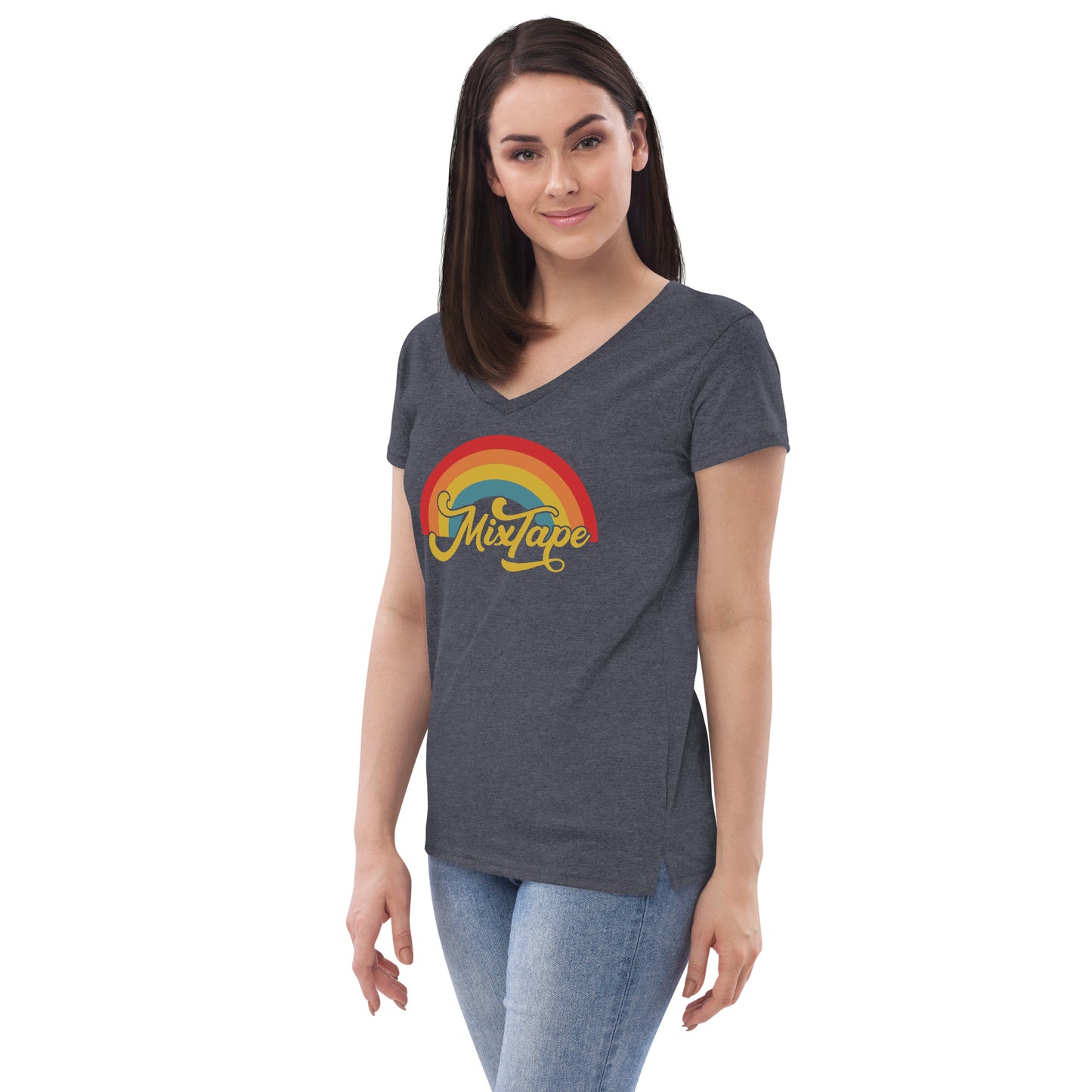 MixTape - Rainbow: Printed Women’s recycled v-neck t-shirt