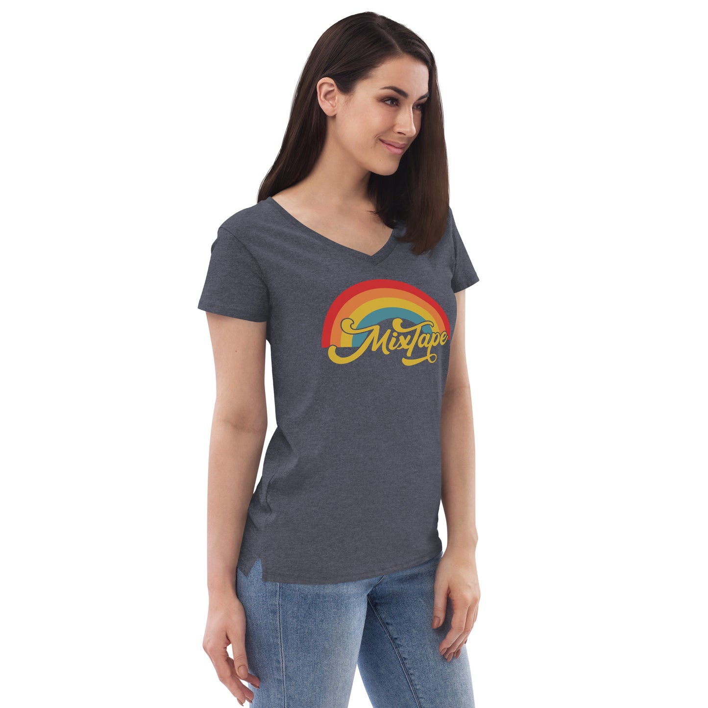 MixTape - Rainbow: Printed Women’s recycled v-neck t-shirt