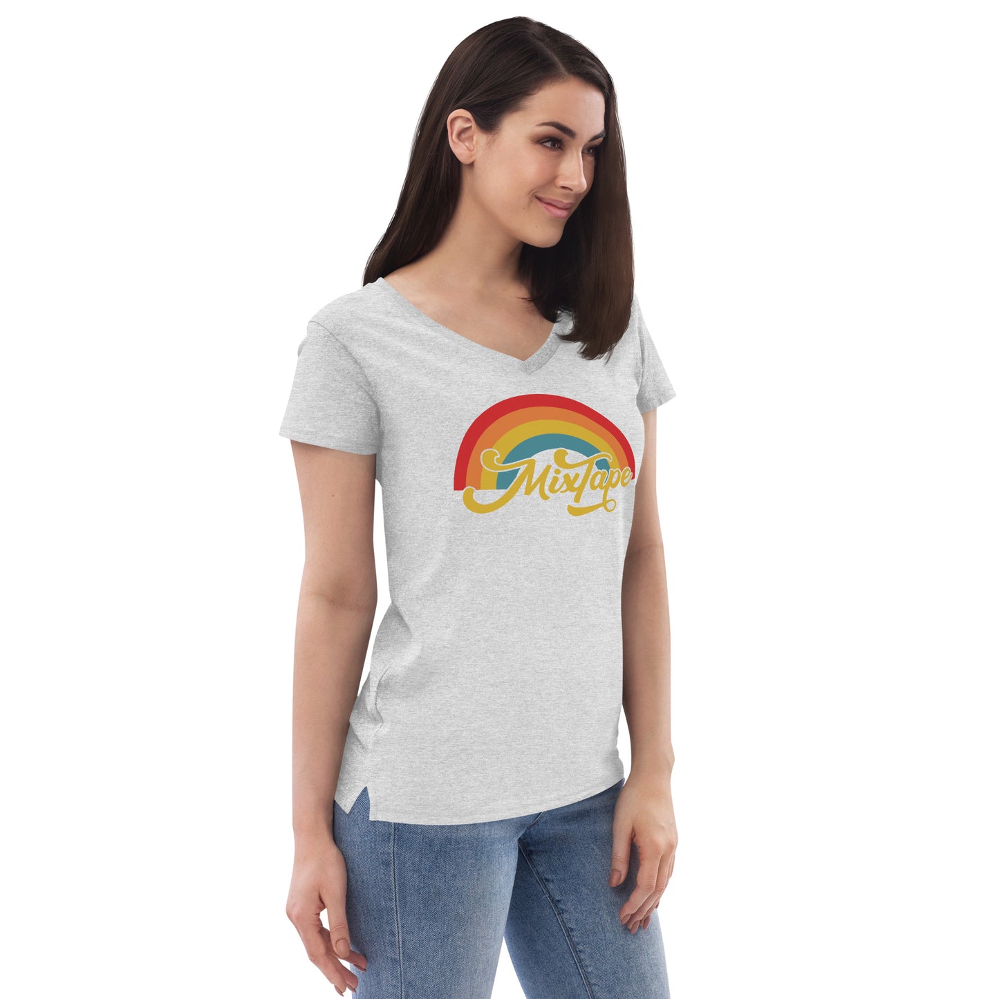 MixTape - Rainbow: Printed Women’s recycled v-neck t-shirt