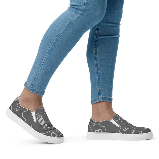 Tombo inspired print - Grey Women’s slip-on canvas shoes